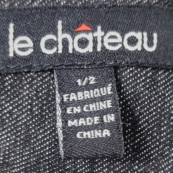 le chateau Black White Zipper Back Plated Pencil Business Casual Skirt Size 1/2 - Picture 8 of 11